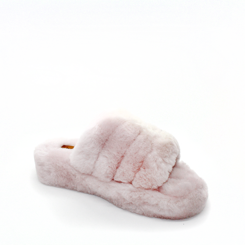 Candyfloss Candy Pink Fluffy Faux Fur Slippers